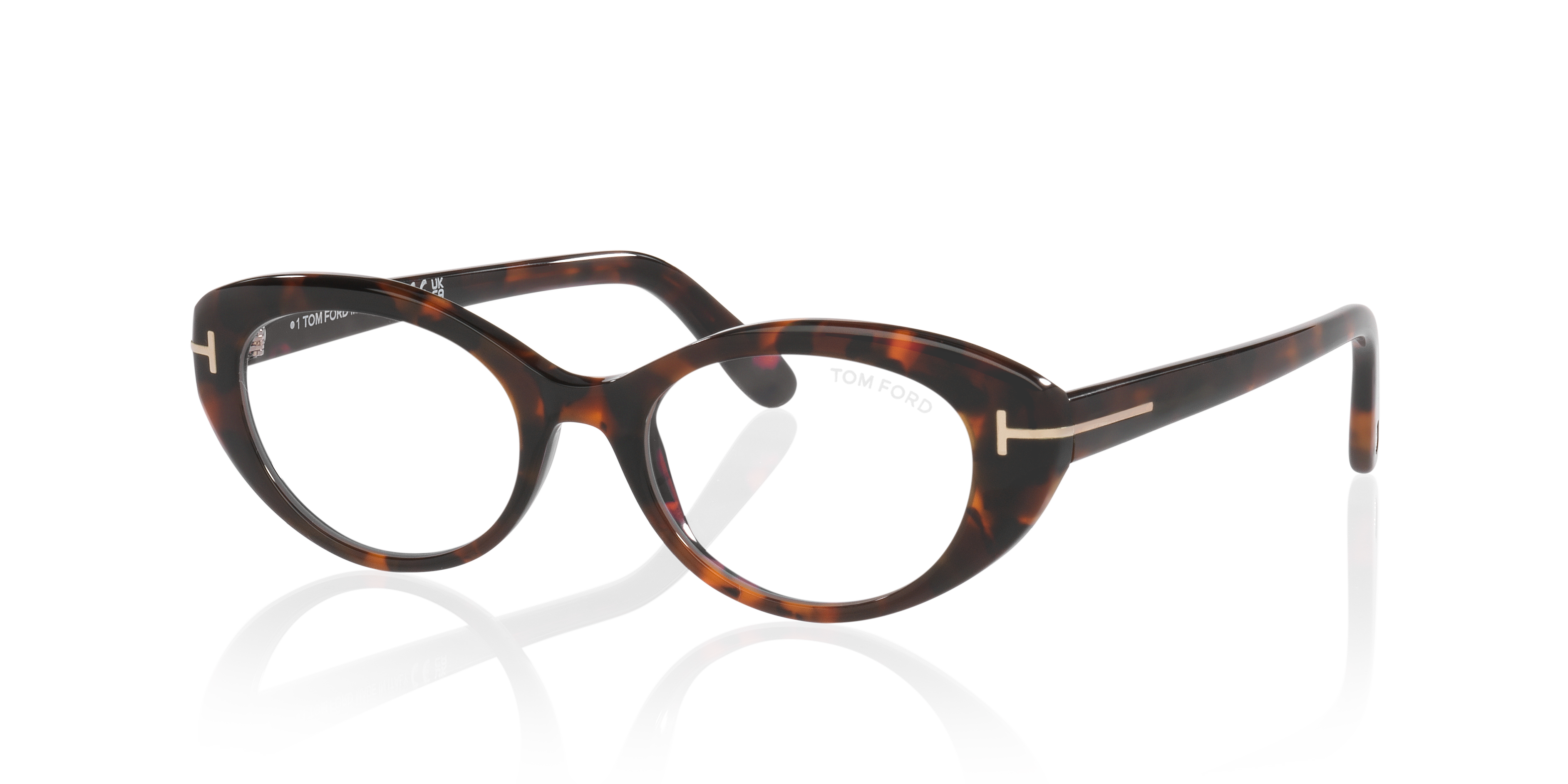 FT6092-B Tortoise AcetaatEyeglass Frames van B24, Hoekweergave