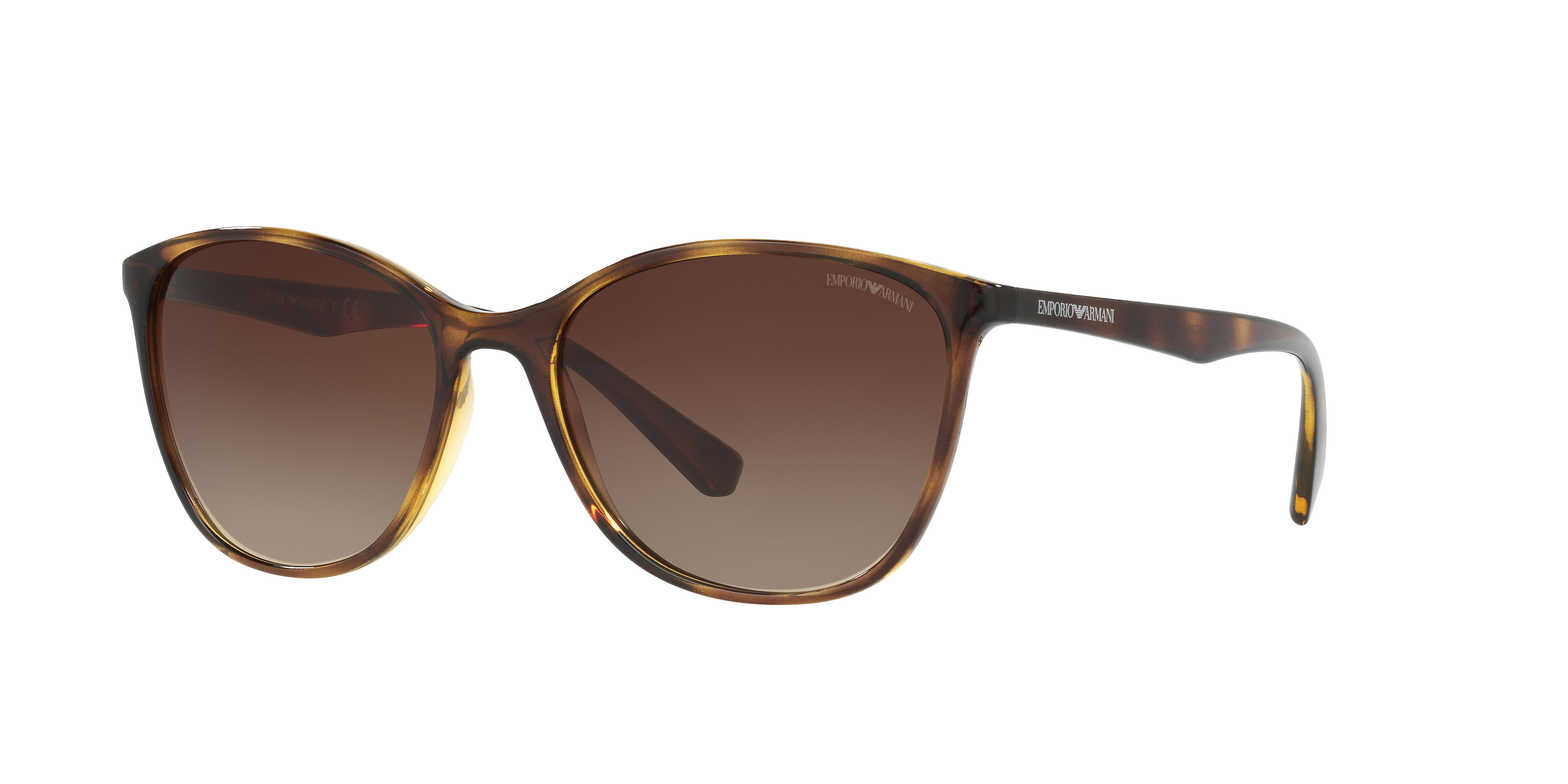 EA4073 Glanzend Havana KunststofSunglass Frames van B24, Hoekweergave
