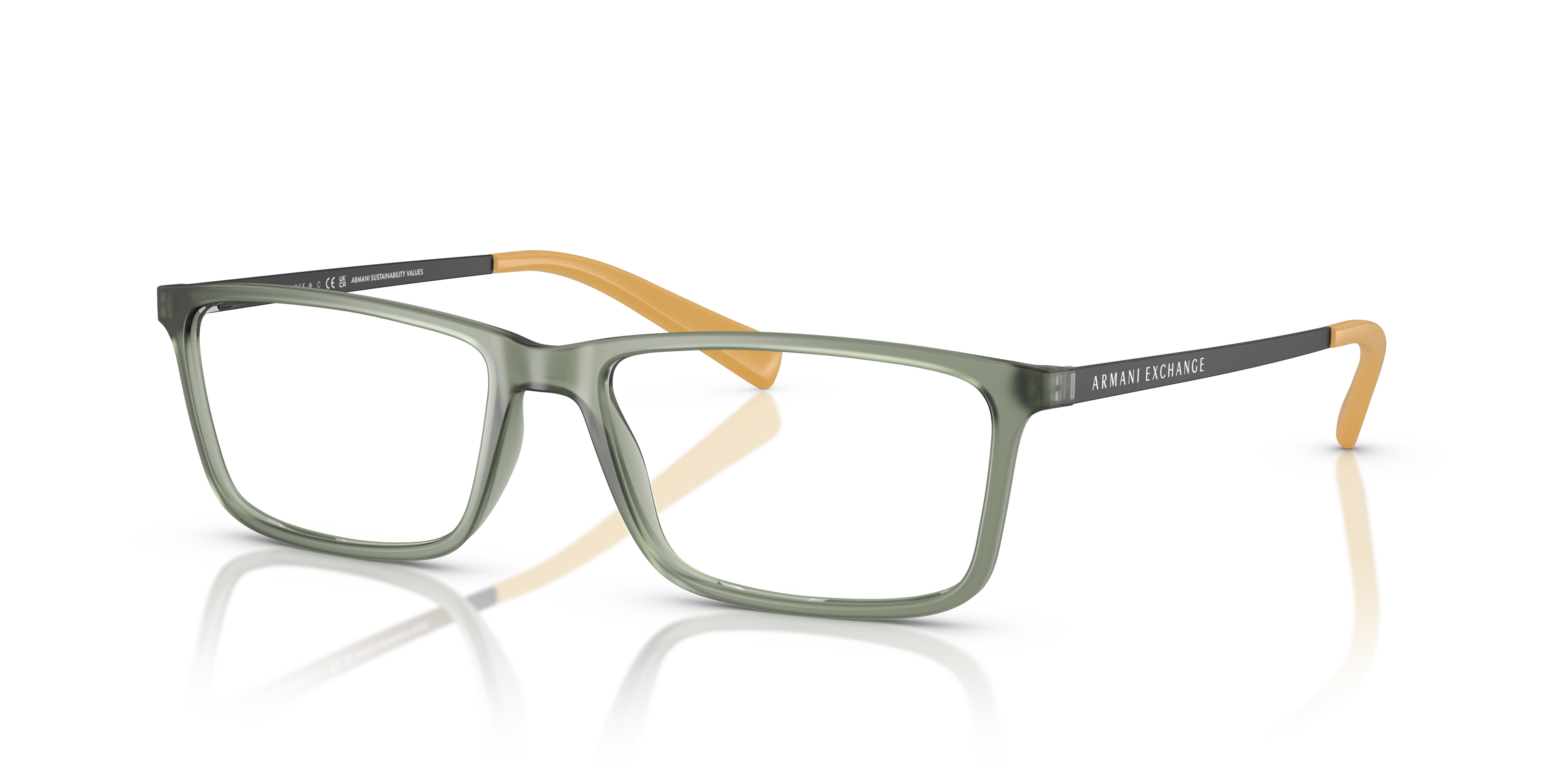 AX3027 Matte Green KunststofEyeglass Frames van B24, Hoekweergave
