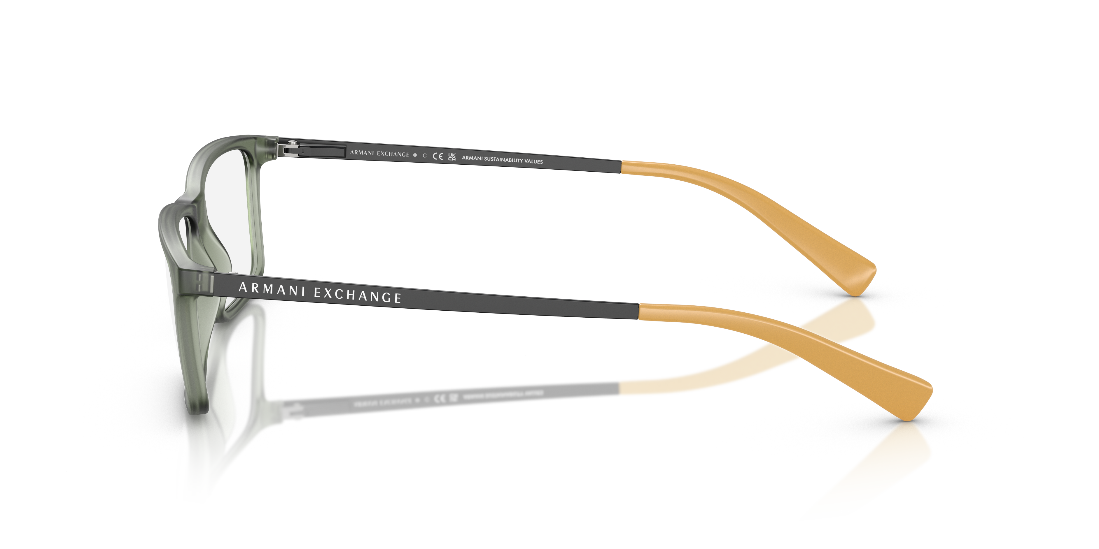 AX3027 Matte Green KunststofEyeglass Frames van B24, Zijaanzicht