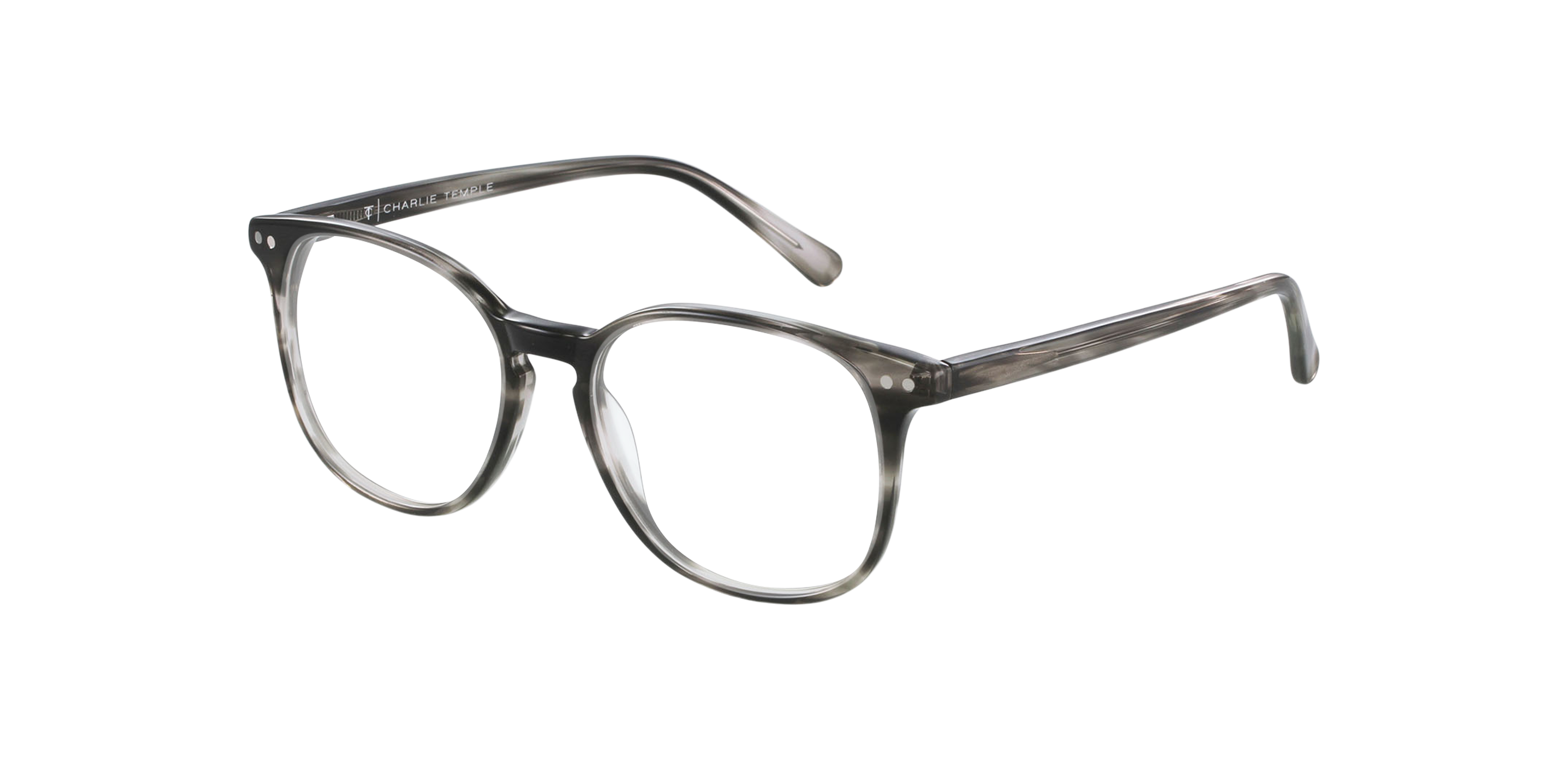 BARRON Striped Gainsboro AcetaatEyeglass Frames van B24, Hoekweergave