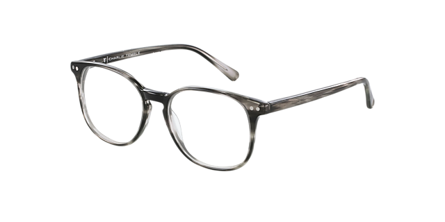 BARRON Striped Gainsboro AcetaatEyeglass Frames van B24, Hoekweergave