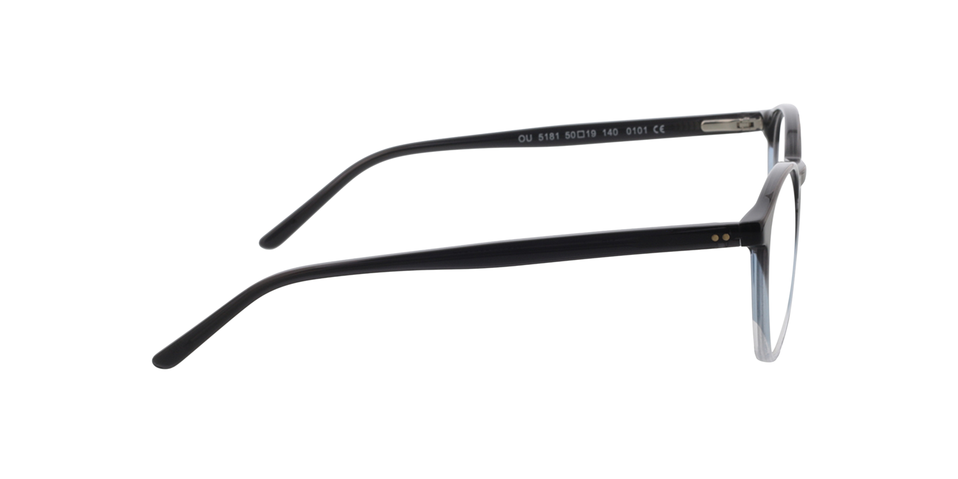 June Gradiënt zwart kristal  &  zwart AcetaatEyeglass Frames van B24, Zijaanzicht