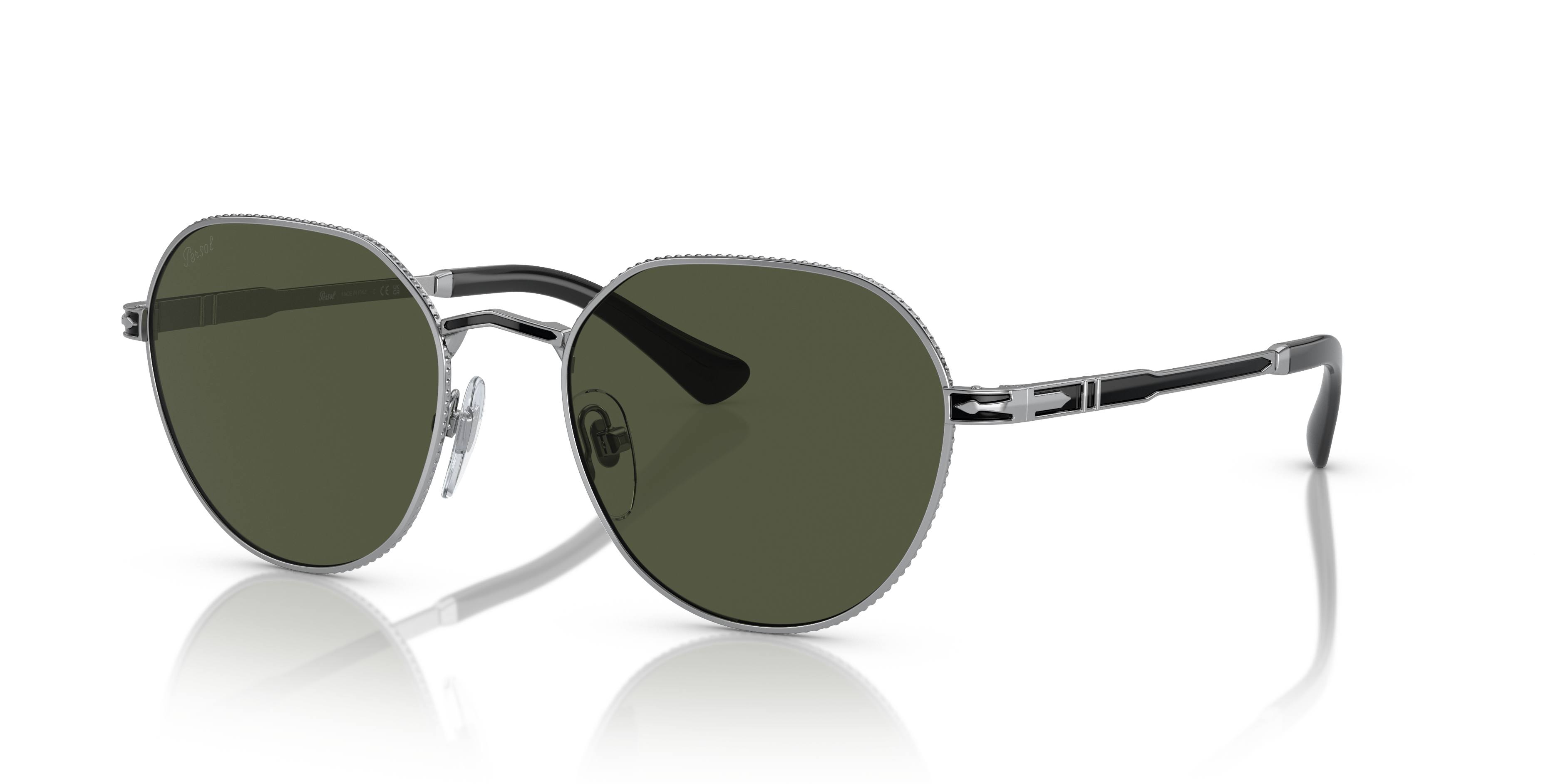 PO2486S Silber MetallSunglass Frames von B24, Dreiviertelansicht