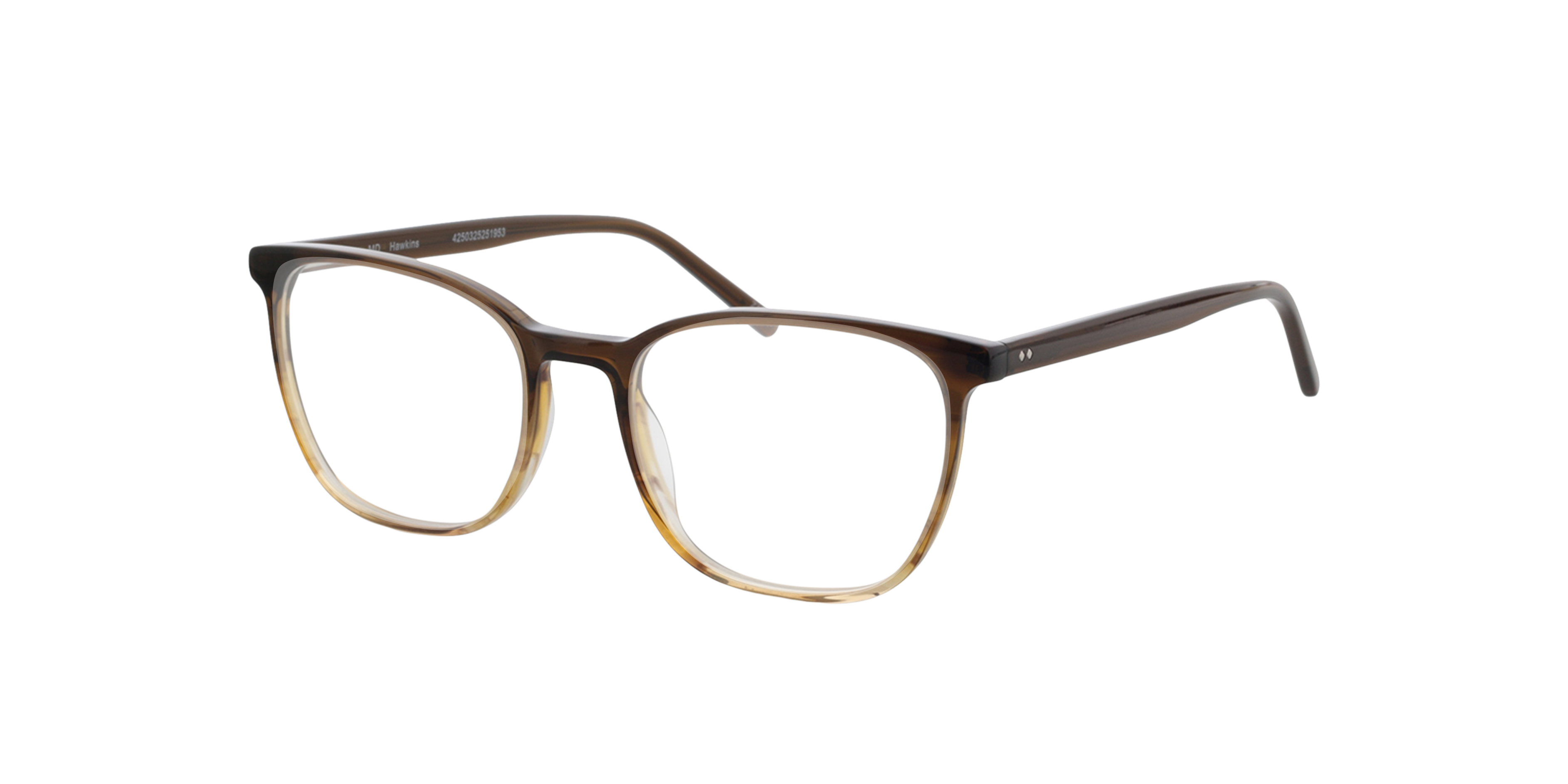 Hawkins Gradient Brown Horn  &  Brown AcetatEyeglass Frames von B24, Dreiviertelansicht