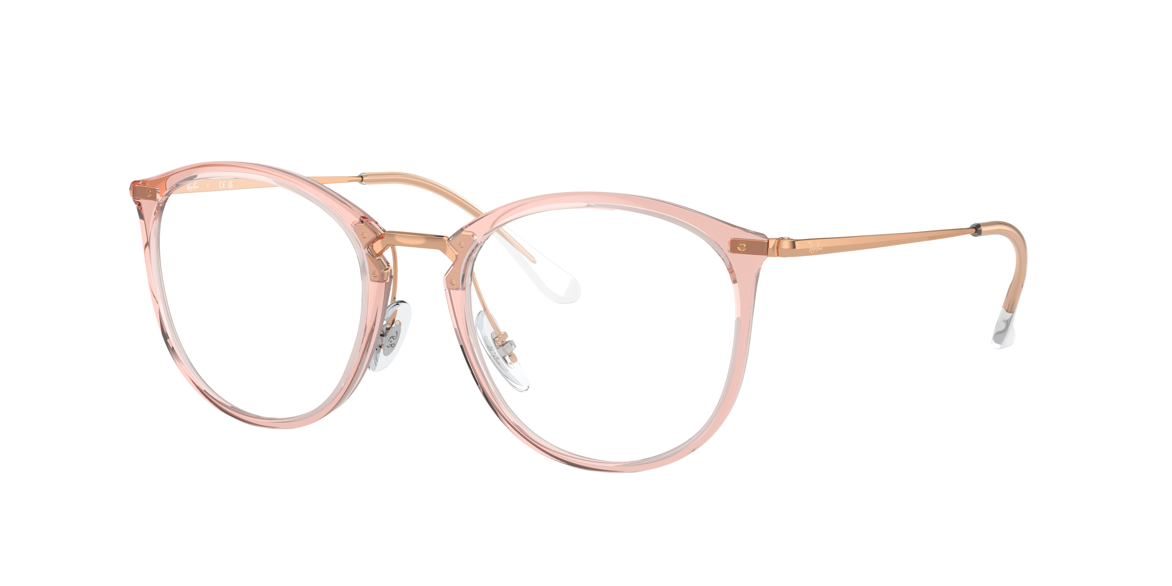 RB7140 Pink transparent KunststoffEyeglass Frames von B24, Dreiviertelansicht