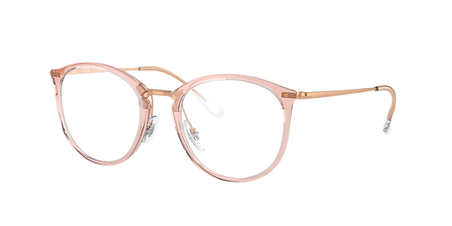RB7140 Pink transparent KunststoffEyeglass Frames von B24, Dreiviertelansicht