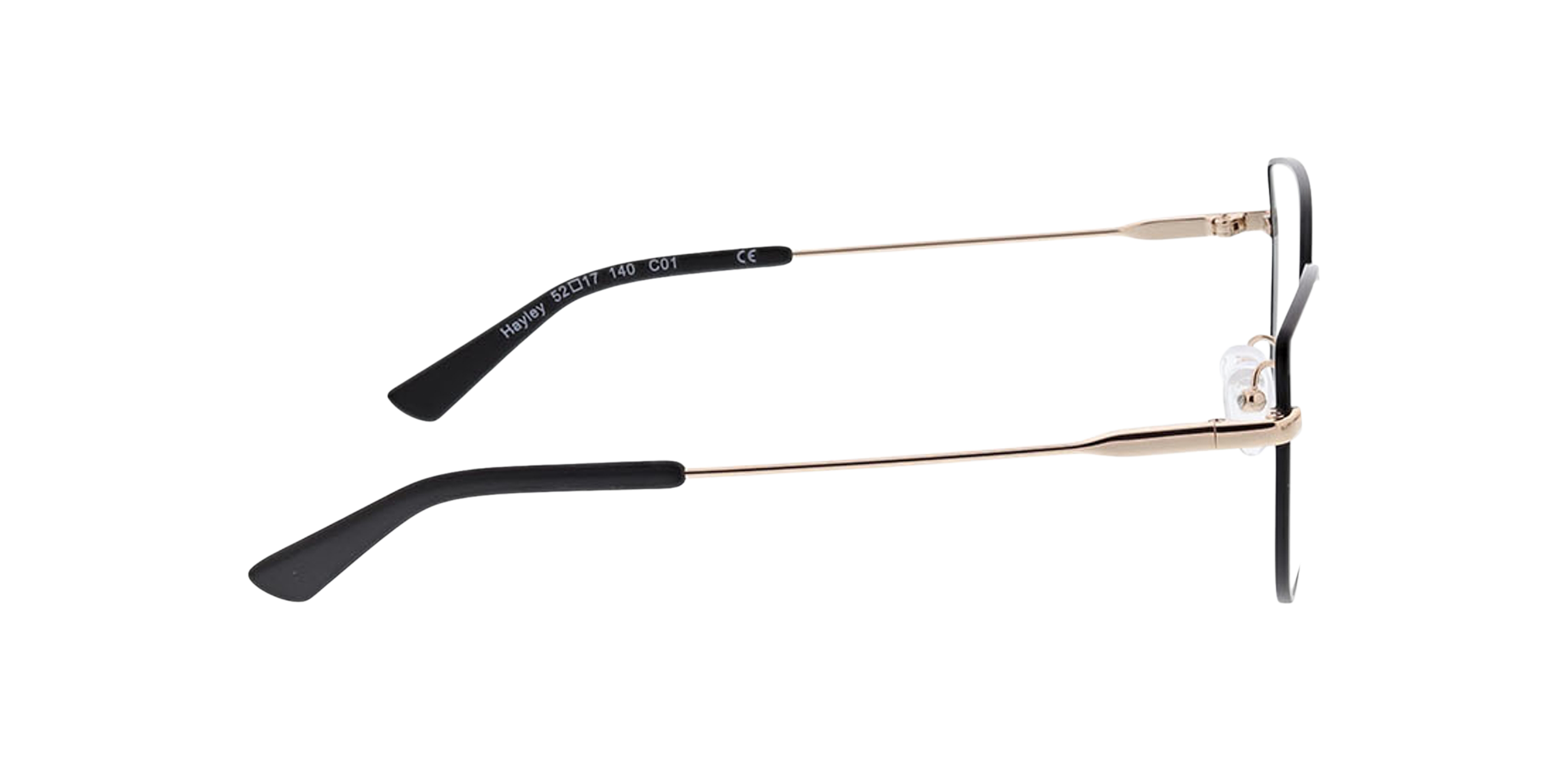 Hayley Zwart & goud MetaalEyeglass Frames van B24, Zijaanzicht