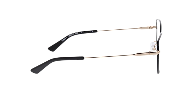 Hayley Schwarz & Gold MetallEyeglass Frames von B24, Seitenansicht