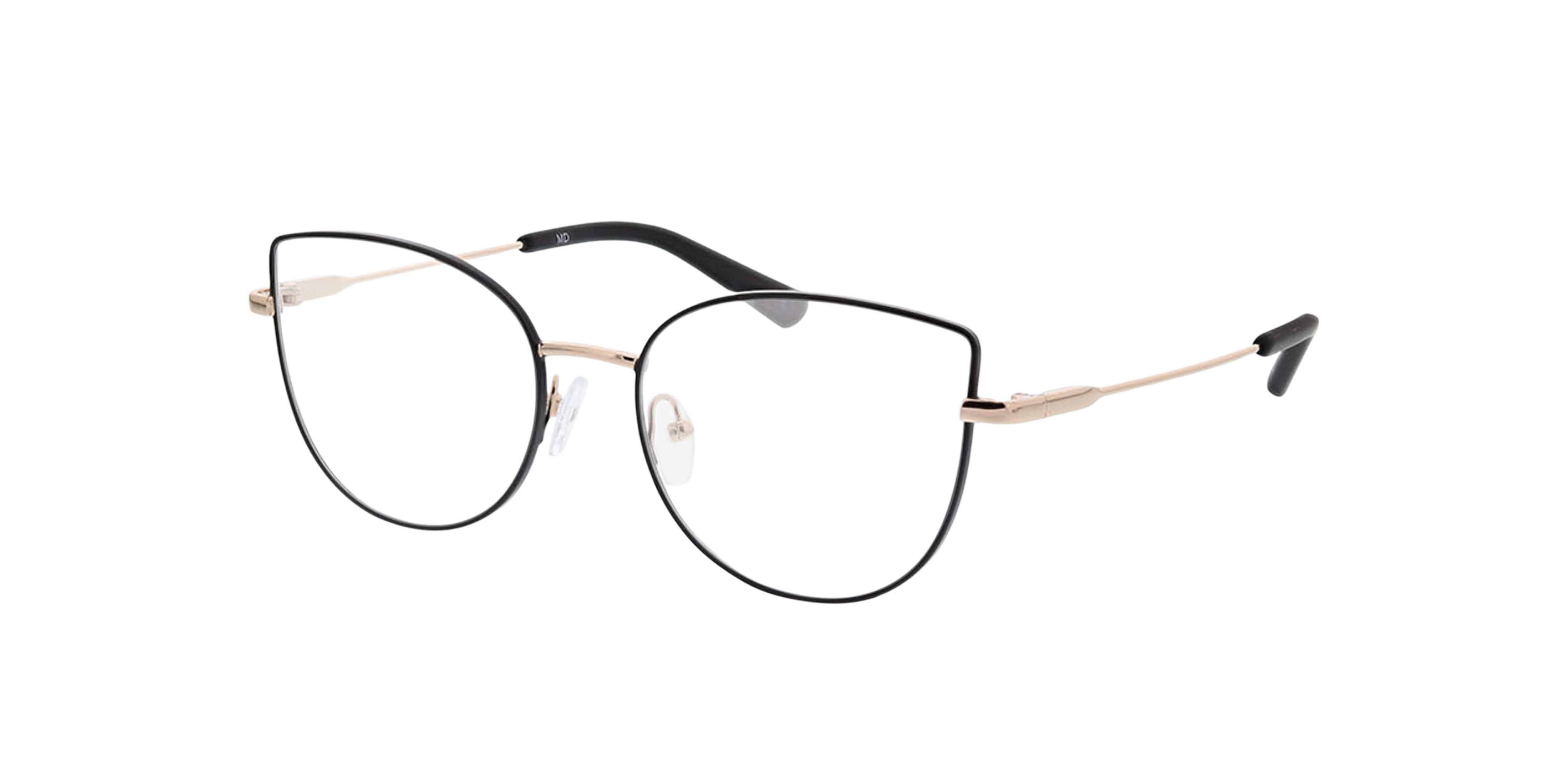 Hayley Zwart & goud MetaalEyeglass Frames van B24, Hoekweergave