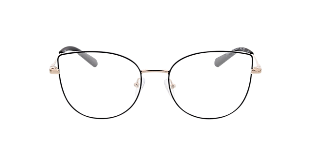 Hayley Schwarz & Gold MetallEyeglass Frames von B24, Vorderansicht