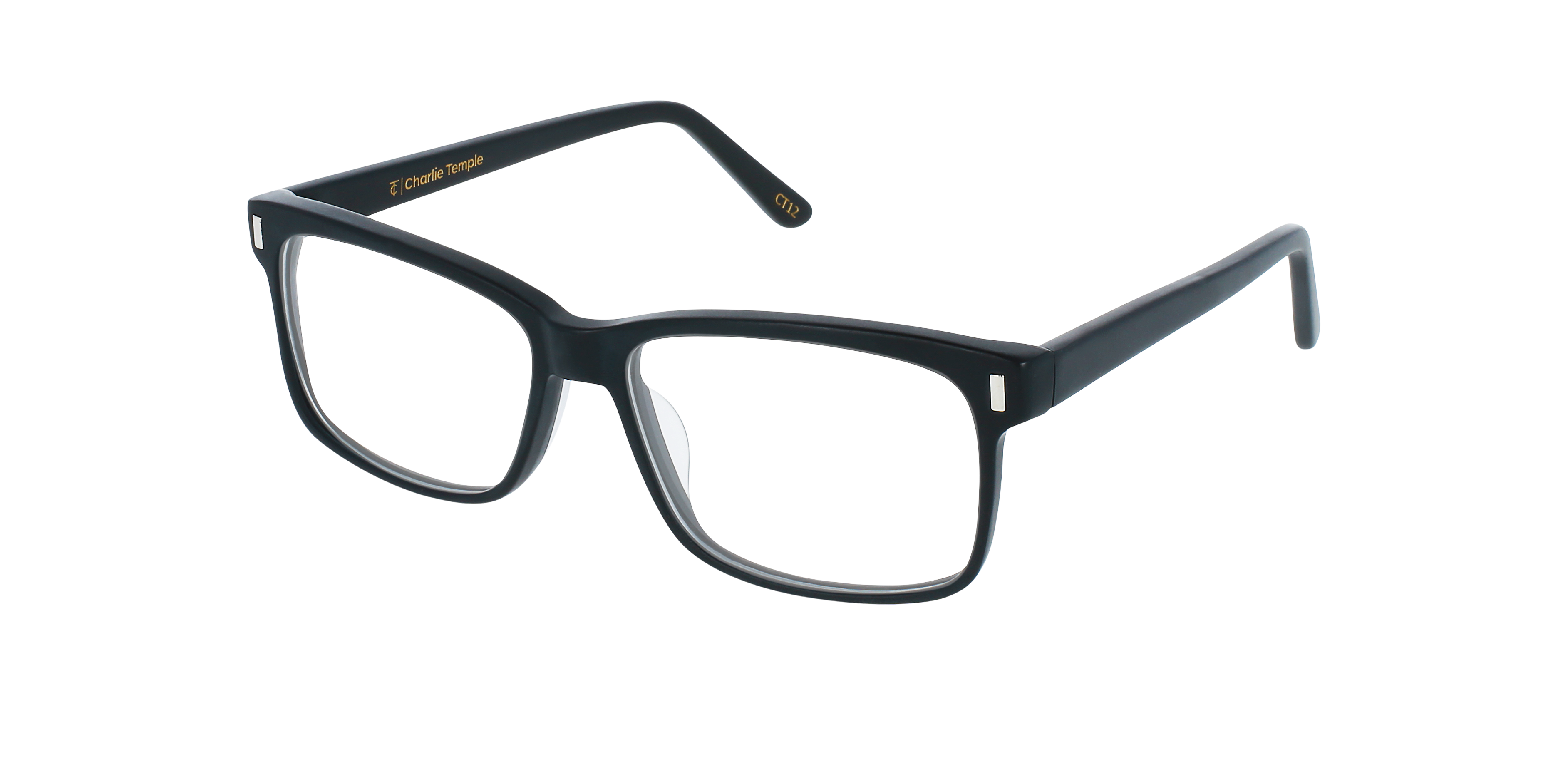 Calvin Zwart AcetaatEyeglass Frames van B24, Hoekweergave