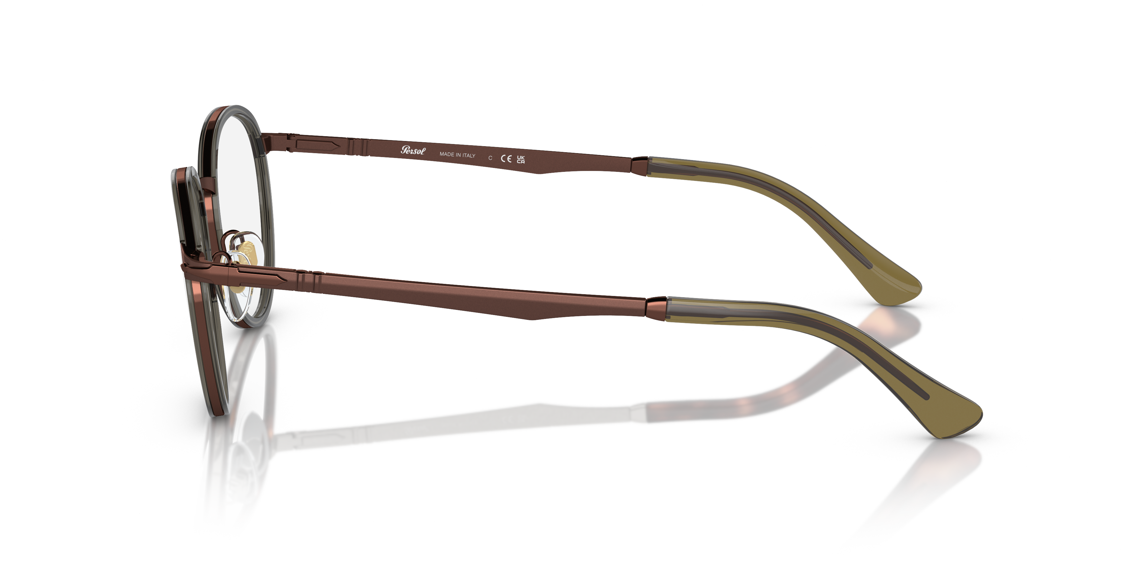 PO2468V Braun MetallEyeglass Frames von B24, Seitenansicht