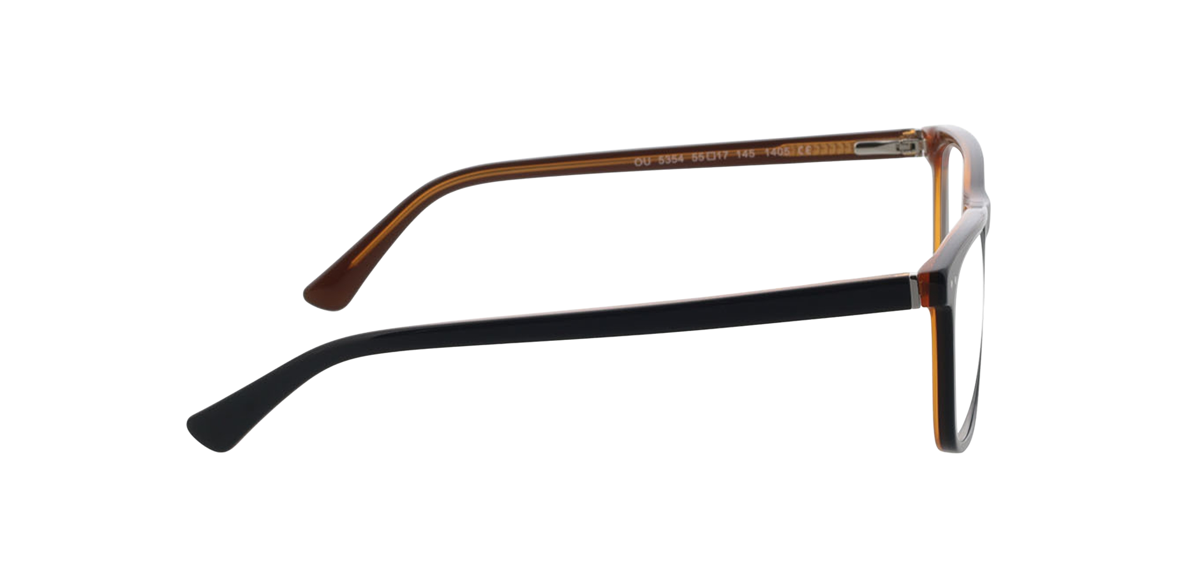 CHICAGO Drielaags grijs  &  bruin  &  oranje AcetaatEyeglass Frames van B24, Zijaanzicht