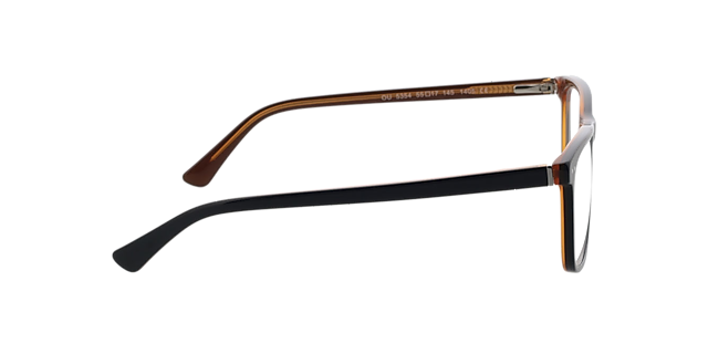CHICAGO Drielaags grijs  &  bruin  &  oranje AcetaatEyeglass Frames van B24, Zijaanzicht