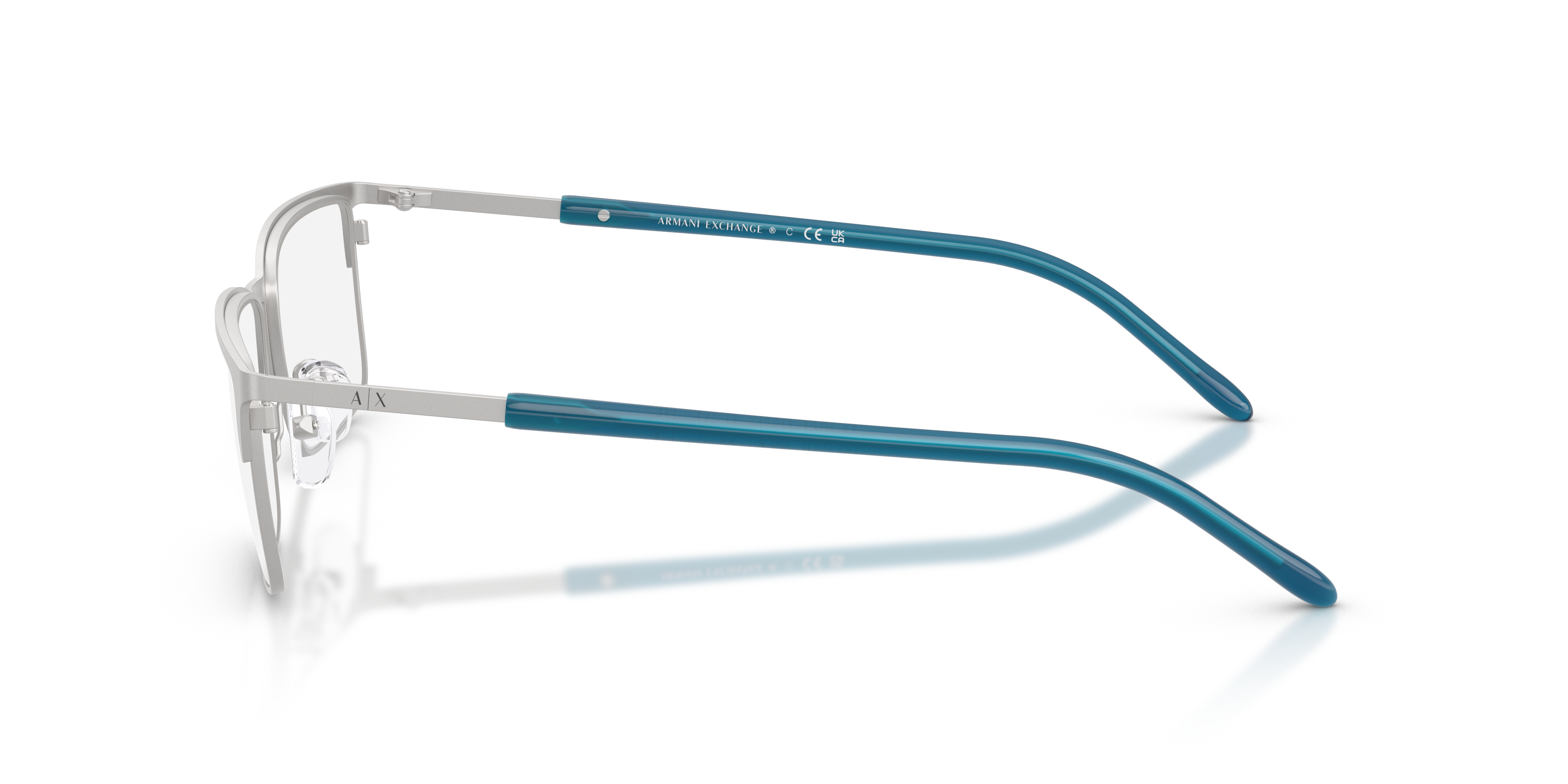 AX1073 Matte Silver MetaalEyeglass Frames van B24, Zijaanzicht