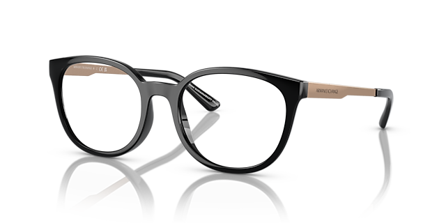 AX3104 Schwarz glänzend KunststoffEyeglass Frames von B24, Dreiviertelansicht