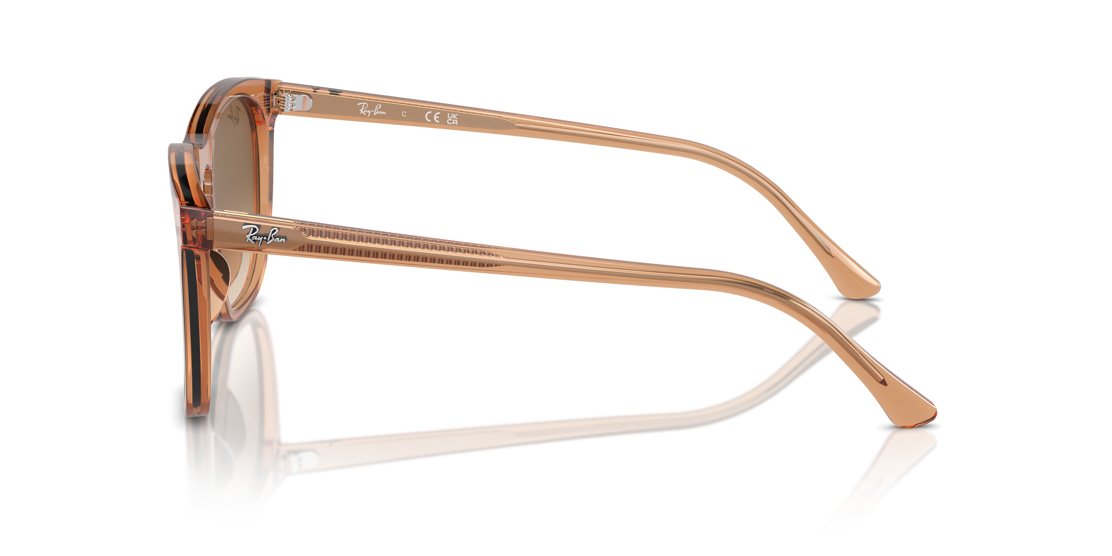 RB2210 Braun transparent KunststoffSunglass Frames von B24, Seitenansicht