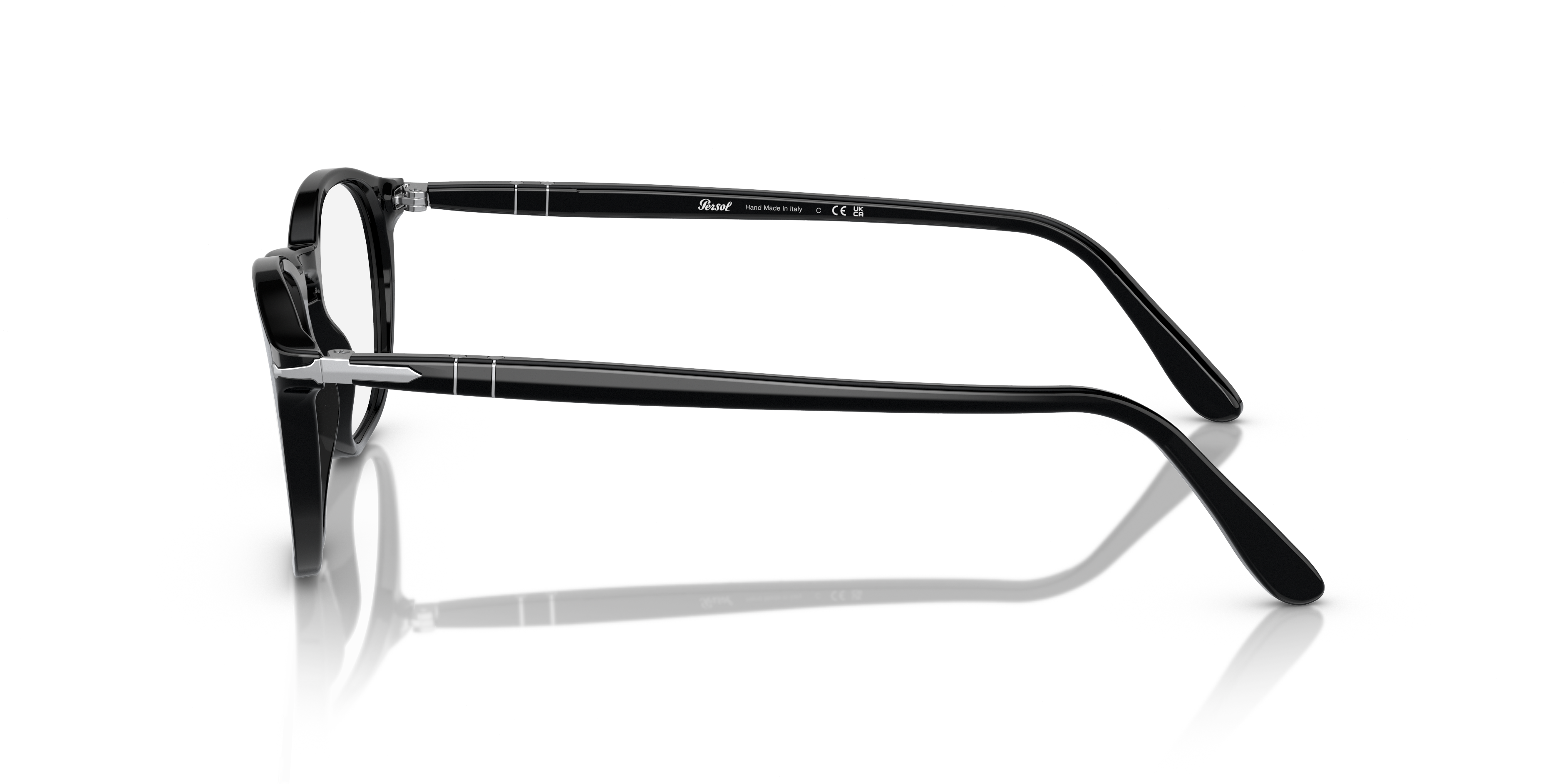 PO3007V Schwarz AcetatEyeglass Frames von B24, Seitenansicht
