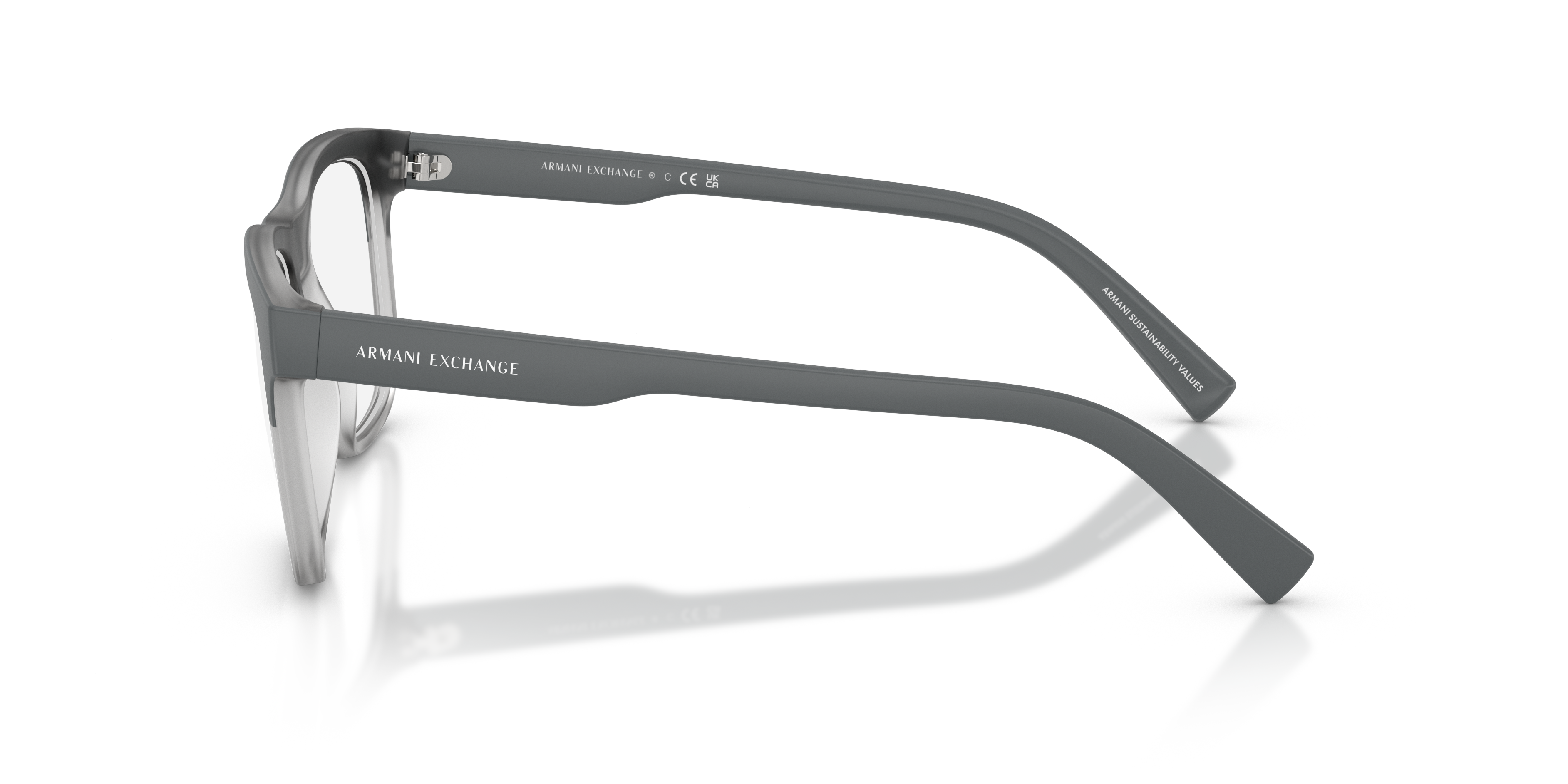 AX3050 Matte Grey & Transparent Grey KunststoffEyeglass Frames von B24, Seitenansicht