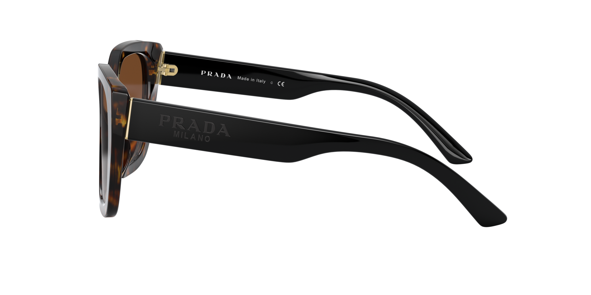 PR 24XS Havana AcetaatSunglass Frames van B24, Zijaanzicht