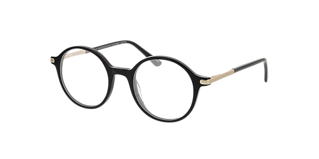 Albany Zwart AcetaatEyeglass Frames van B24, Hoekweergave