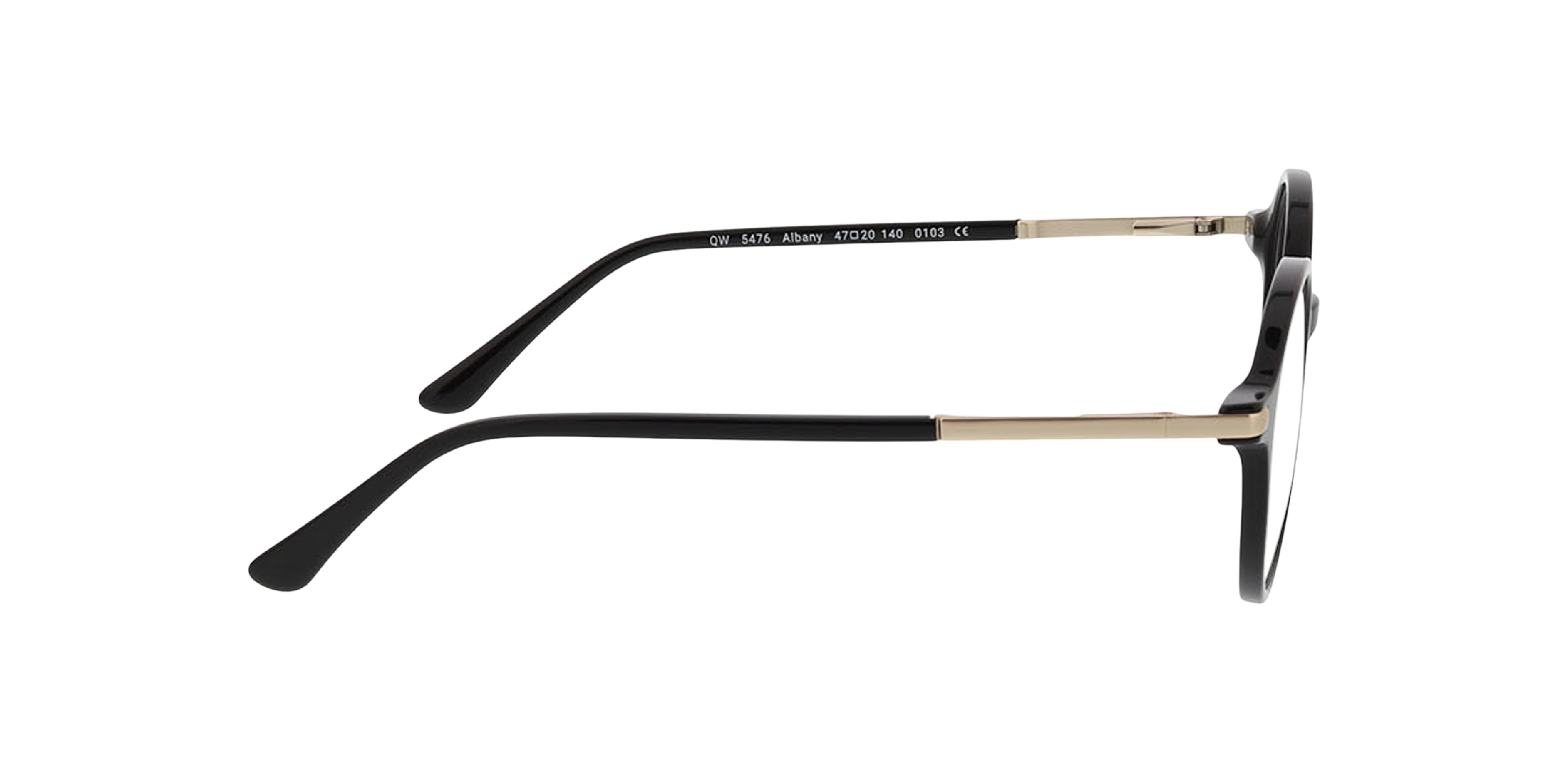 Albany Schwarz AcetatEyeglass Frames von B24, Seitenansicht