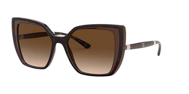 DG6138 Havana auf Braun transparent KunststoffSunglass Frames von B24, Dreiviertelansicht