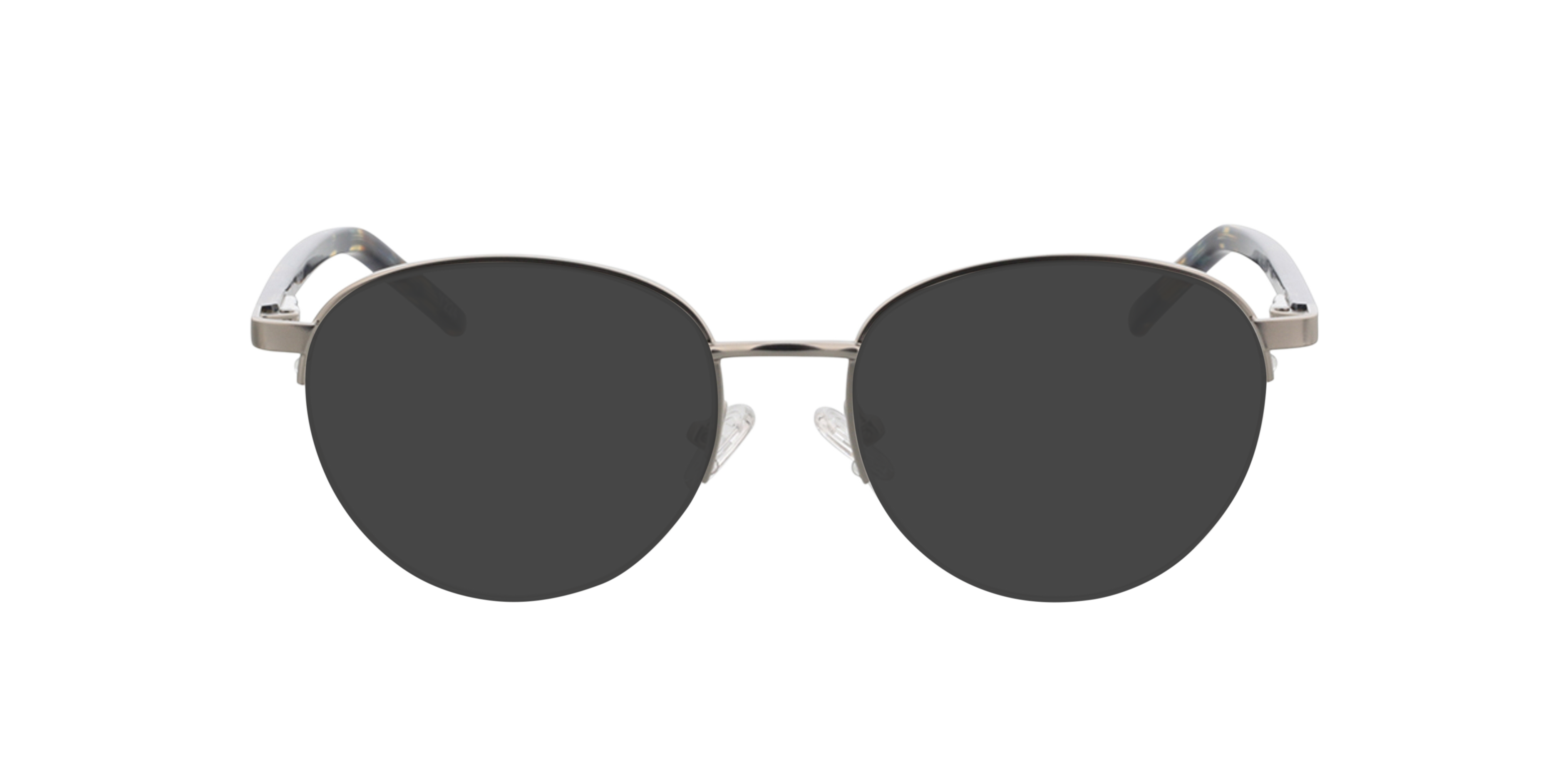 Nancy Matzilver  &  blauw Havana MetaalEyeglass Frames van B24, met getinte lenzen