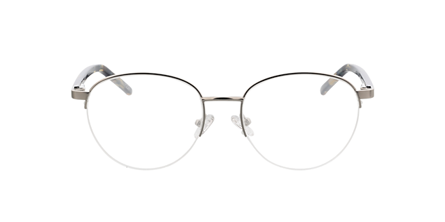 Nancy Matt Silver & Blue Havana MetallEyeglass Frames von B24, Vorderansicht