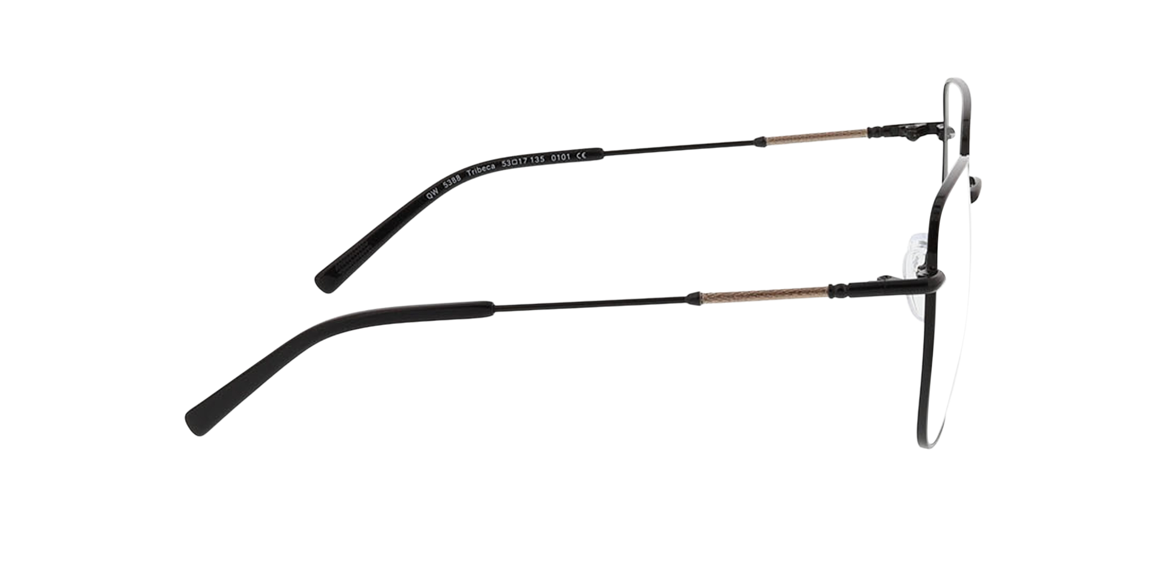 Tribeca Zwart MetaalEyeglass Frames van B24, Zijaanzicht