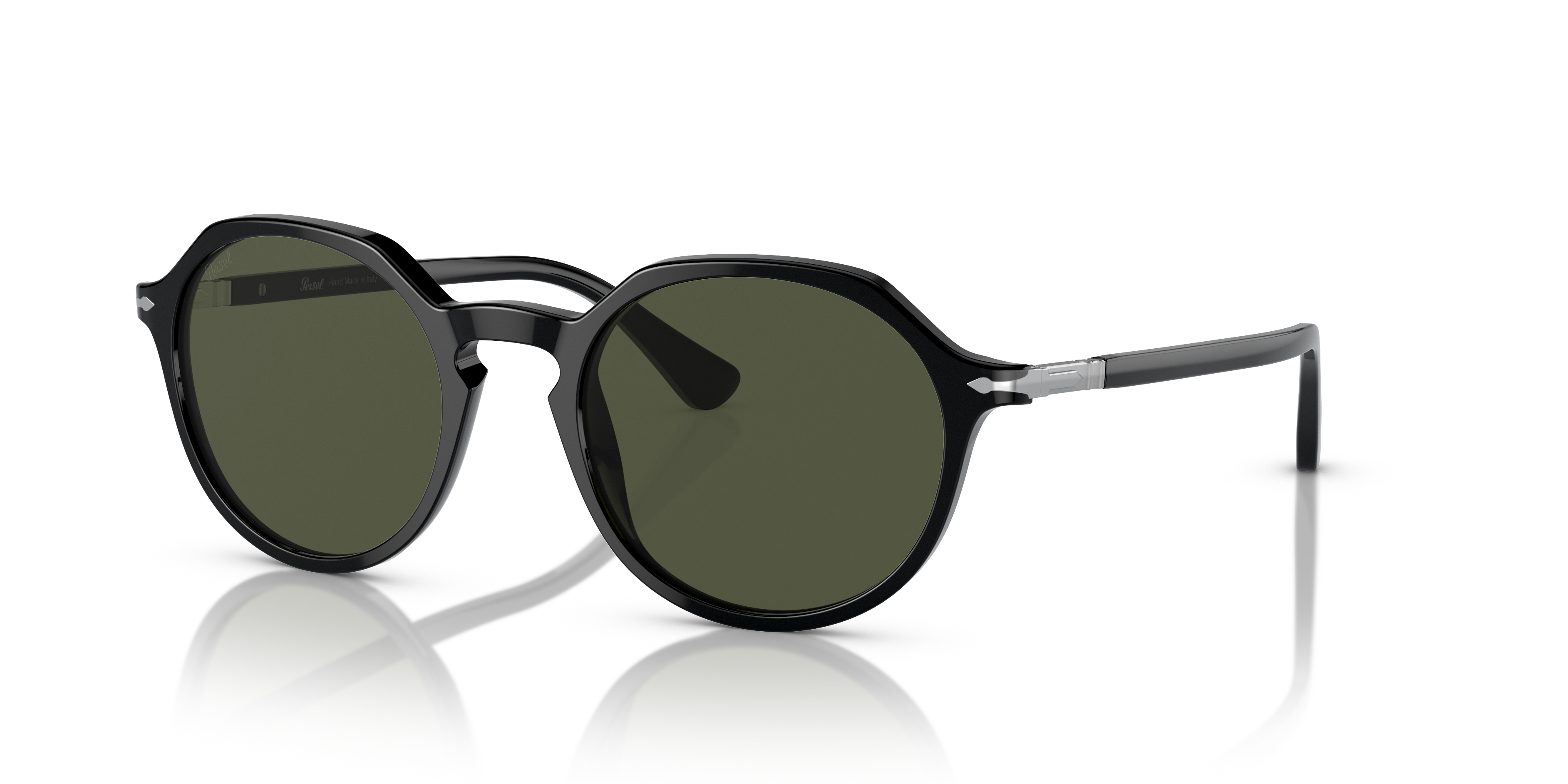 PO3255S Schwarz AcetatSunglass Frames von B24, Dreiviertelansicht