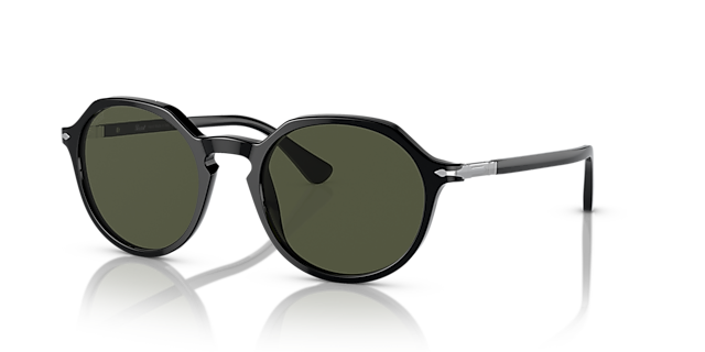 PO3255S Schwarz AcetatSunglass Frames von B24, Dreiviertelansicht