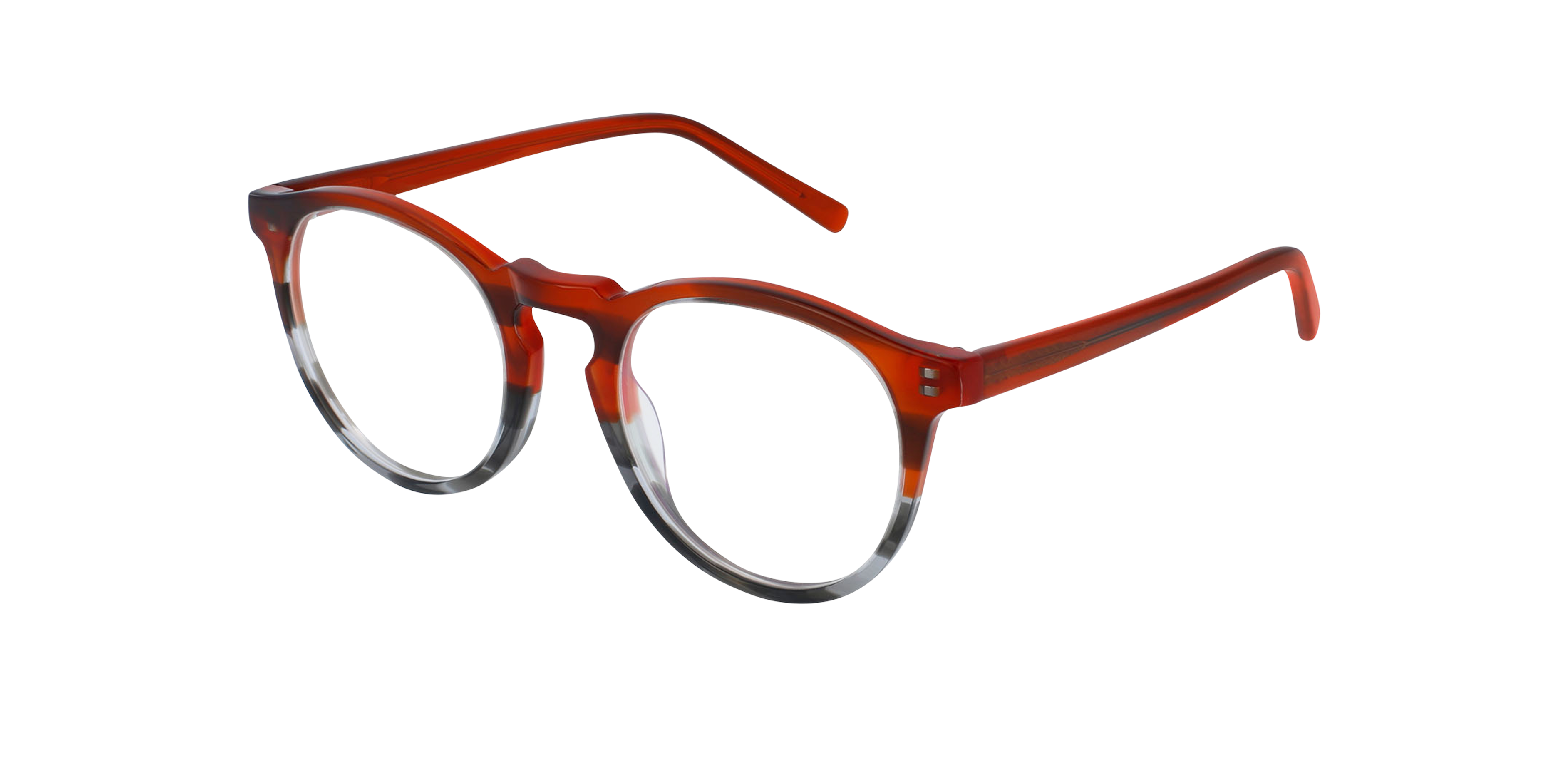 Sam Maroon Fades Havana AcetaatEyeglass Frames van B24, Hoekweergave