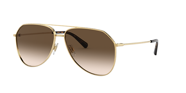 DG2244 Goud MetaalSunglass Frames van B24, Hoekweergave