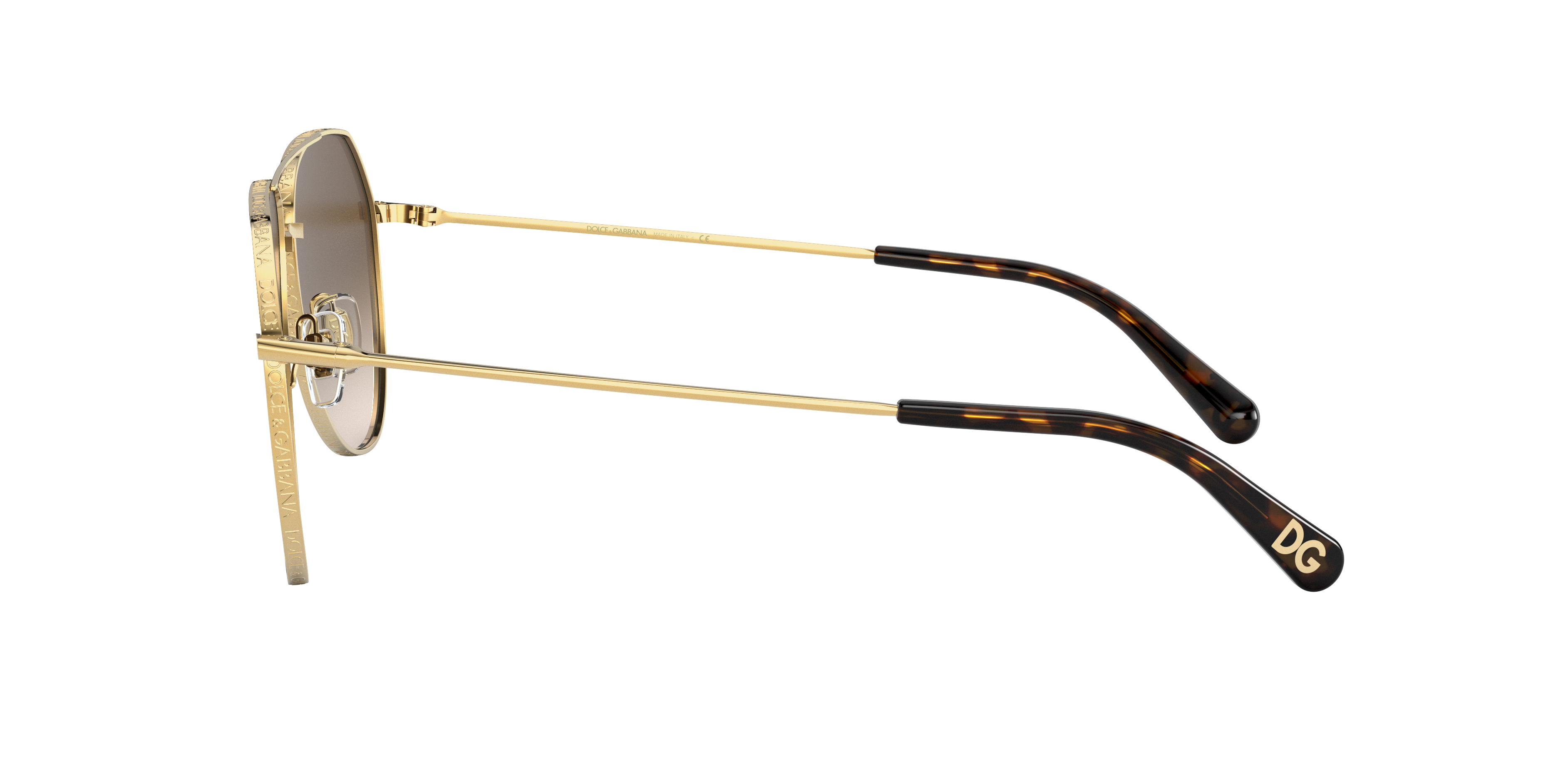 DG2244 Goud MetaalSunglass Frames van B24, Zijaanzicht