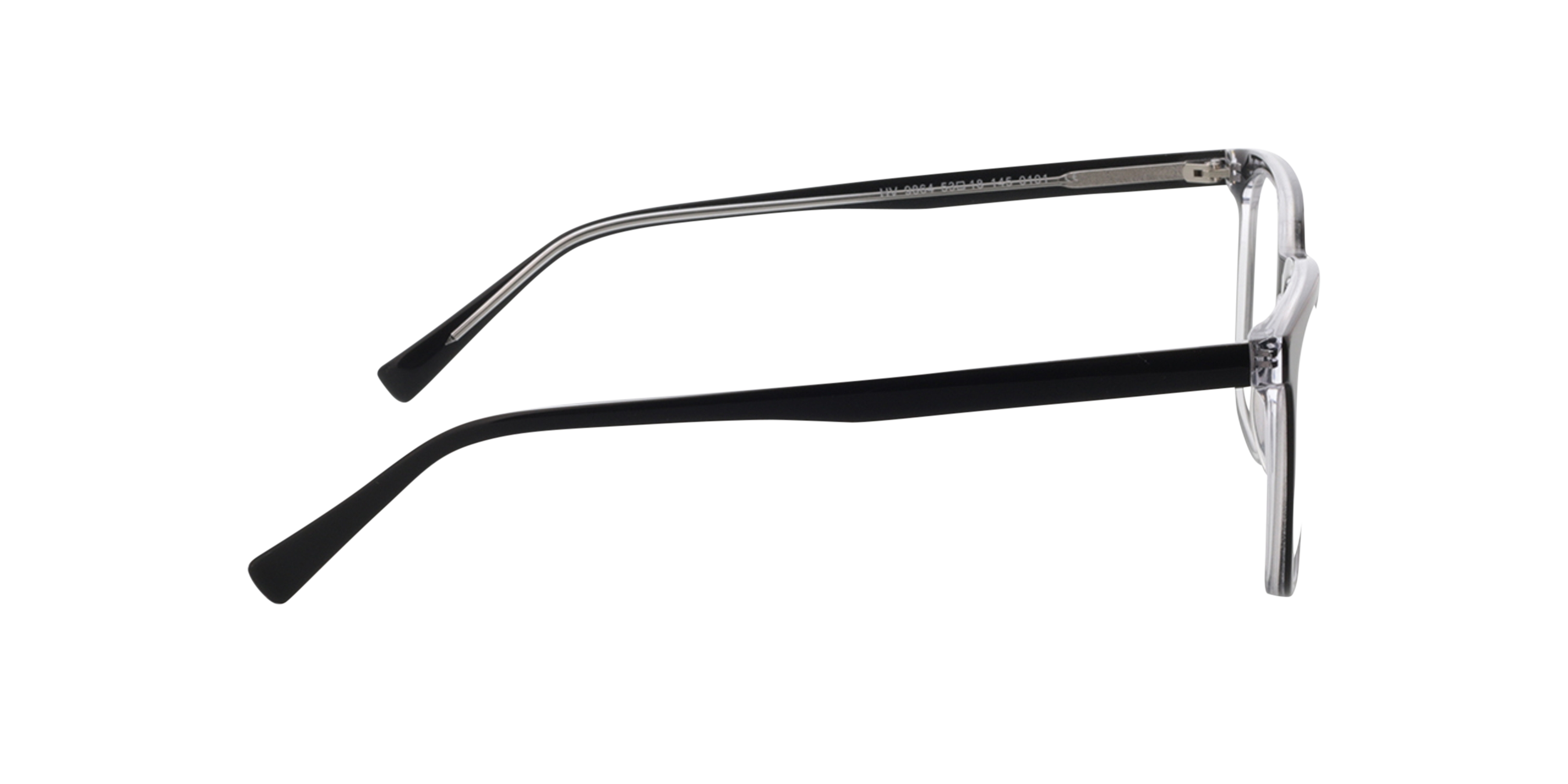 Baker Schwarz zweilagig  &  Kristall AcetatEyeglass Frames von B24, Seitenansicht