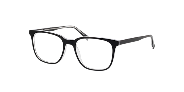 Baker Tweelagig zwart  &  kristal AcetaatEyeglass Frames van B24, Hoekweergave