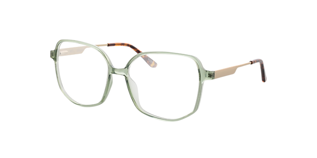 Utopia Crystal Green  &  Satin Gold KunststoffEyeglass Frames von B24, Dreiviertelansicht