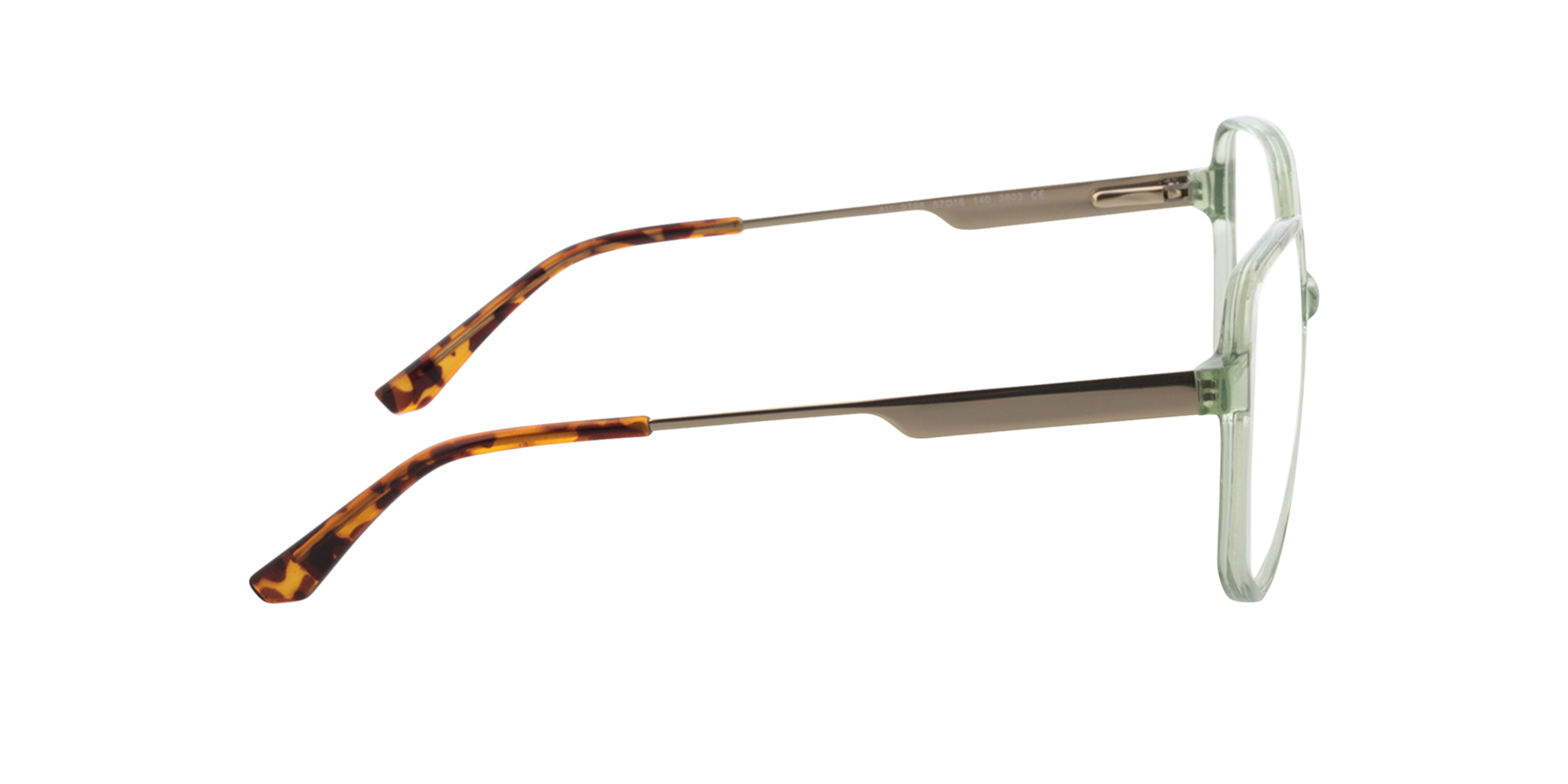 Utopia Kristal groen  &  satijngoud KunststofEyeglass Frames van B24, Zijaanzicht