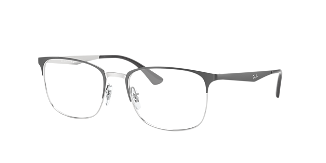 RB6421 Grijs op zilver MetaalEyeglass Frames van B24, Hoekweergave