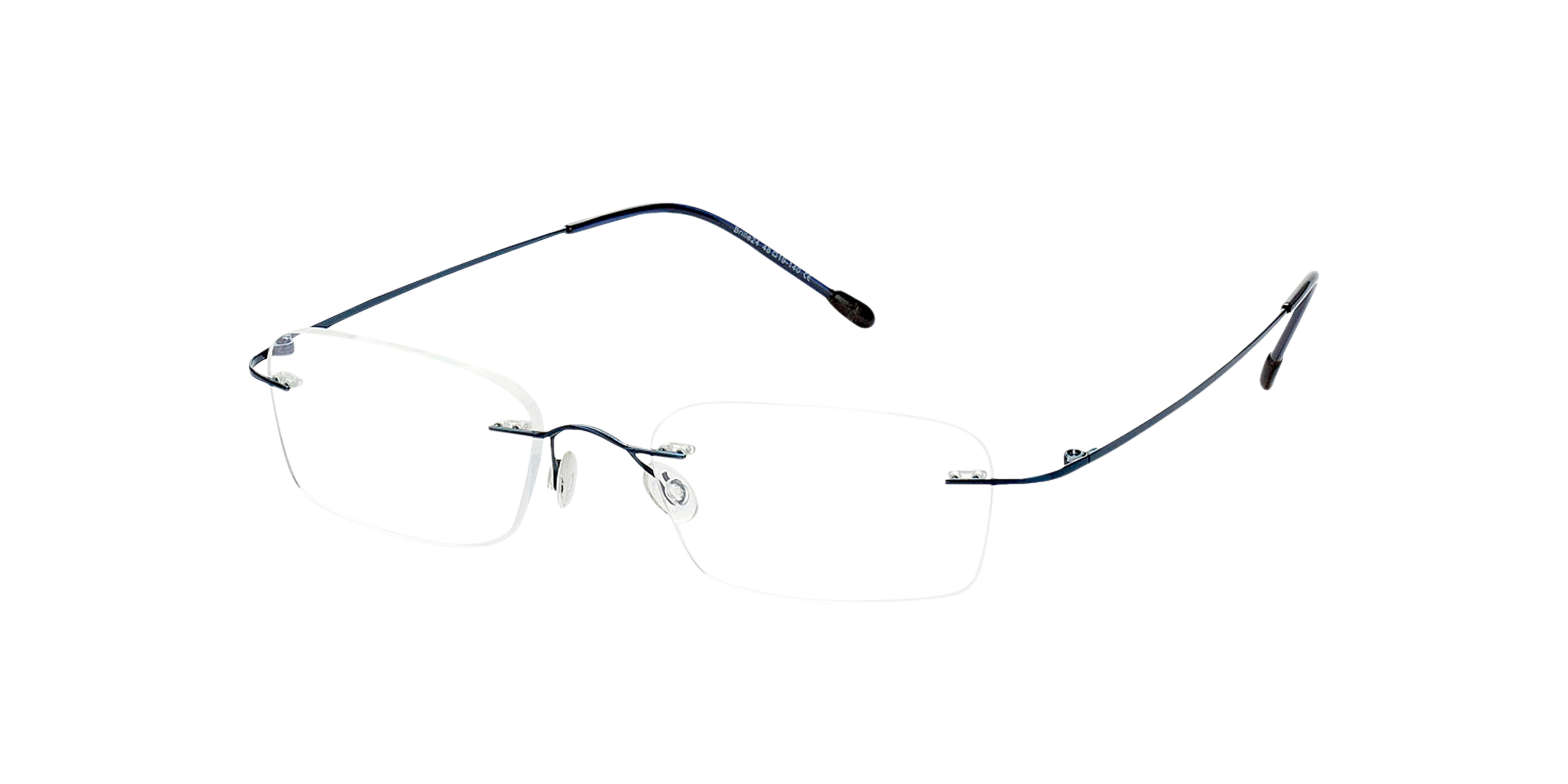 Davos Blauw TitaanEyeglass Frames van B24, Hoekweergave