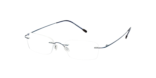 Davos Blauw TitaanEyeglass Frames van B24, Hoekweergave