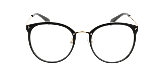 Charlotte Schwarz & Gold AcetatEyeglass Frames von B24, Vorderansicht