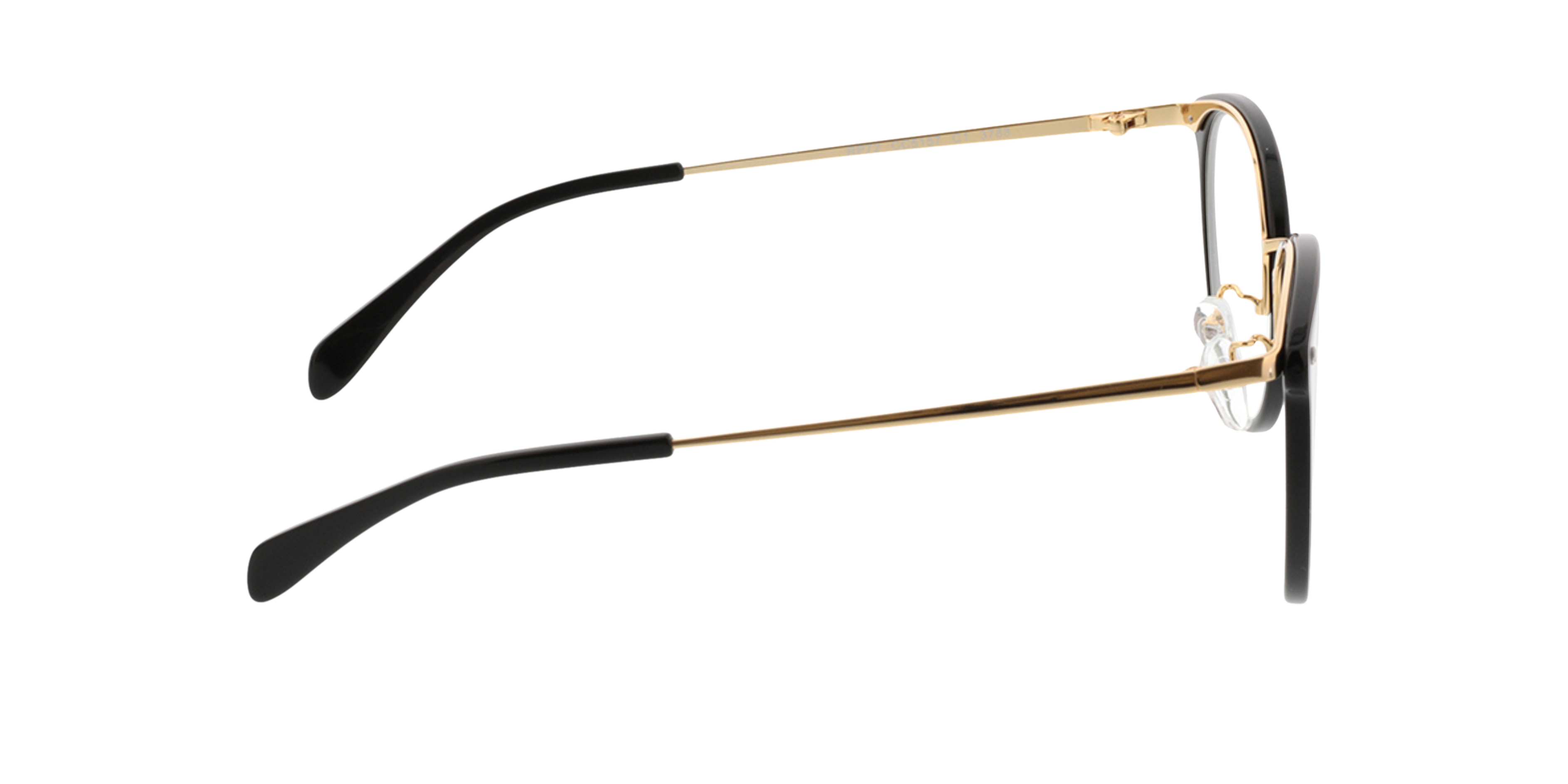 Charlotte Schwarz & Gold AcetatEyeglass Frames von B24, Seitenansicht