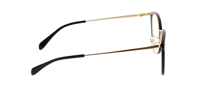 Charlotte Schwarz & Gold AcetatEyeglass Frames von B24, Seitenansicht