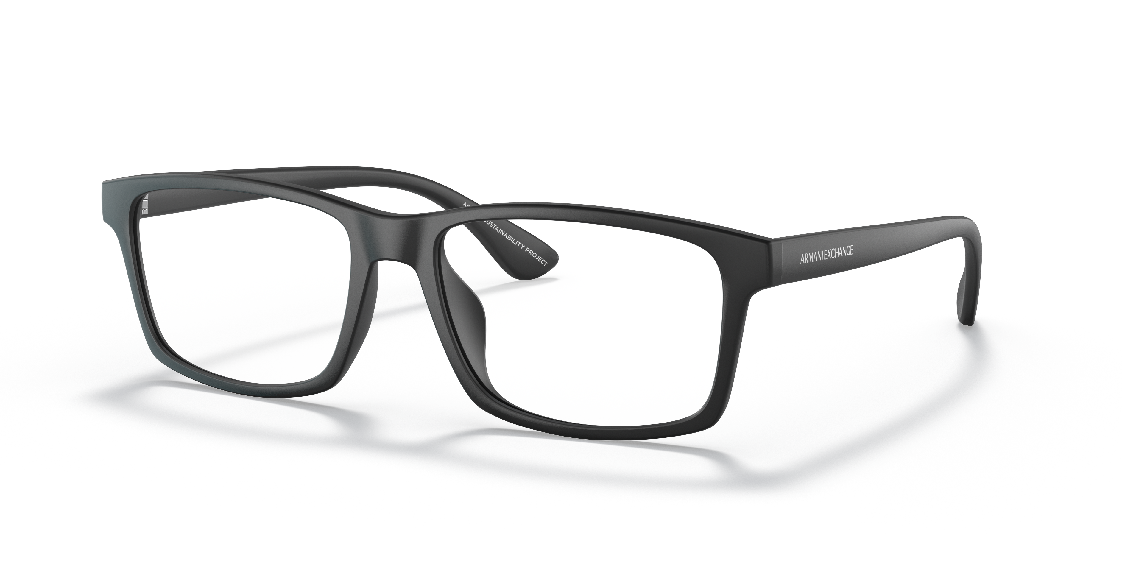 AX3083U Matzwart KunststofEyeglass Frames van B24, Hoekweergave