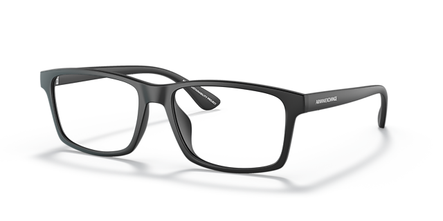 AX3083U Matzwart KunststofEyeglass Frames van B24, Hoekweergave