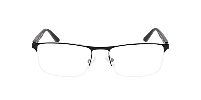 Boston Mattschwarz MetallEyeglass Frames von B24, Vorderansicht