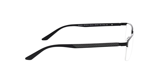 Boston Mattschwarz MetallEyeglass Frames von B24, Seitenansicht